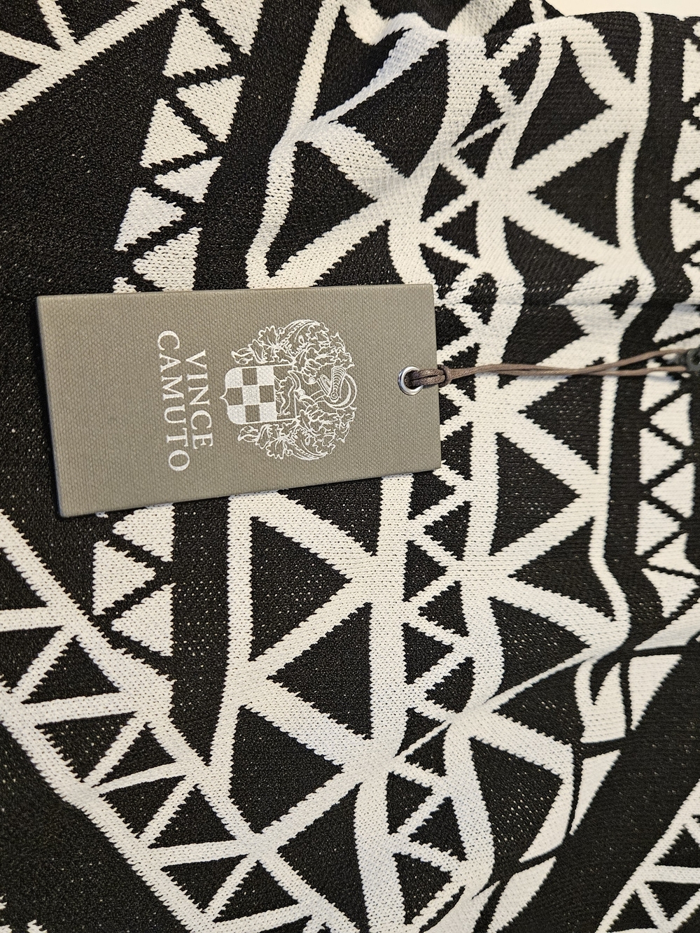 Black and White Geometric Midi Dress by Vince Camuto - Picture 8 of 9
